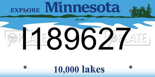 I189627 Minnesota License Plate