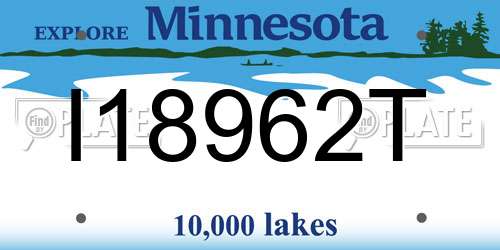 I18962T Minnesota License Plate