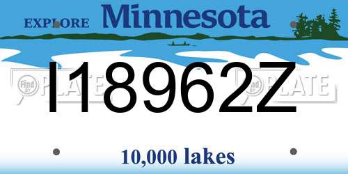 I18962Z Minnesota License Plate