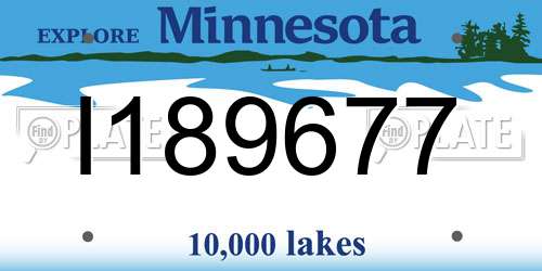 I189677 Minnesota License Plate
