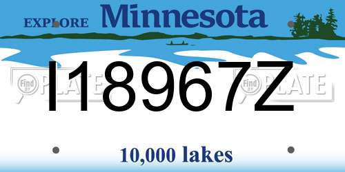 I18967Z Minnesota License Plate