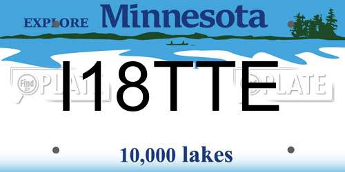 I18TTE Minnesota License Plate