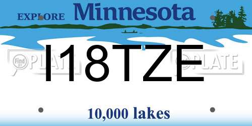 I18TZE Minnesota License Plate