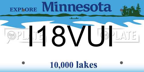 I18VUI Minnesota License Plate