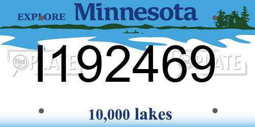 I192469 Minnesota License Plate