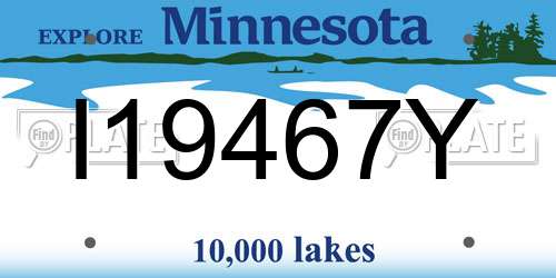 I19467Y Minnesota License Plate