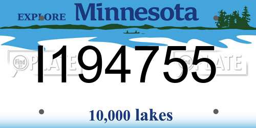 I194755 Minnesota License Plate