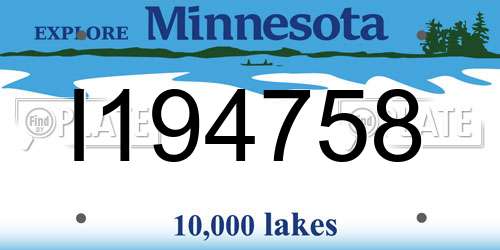 I194758 Minnesota License Plate