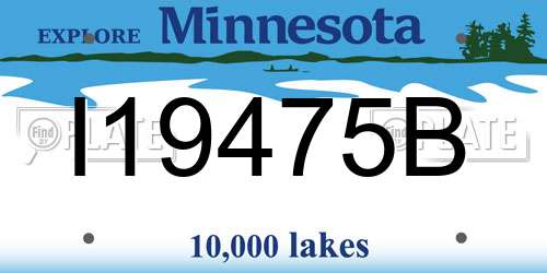 I19475B Minnesota License Plate