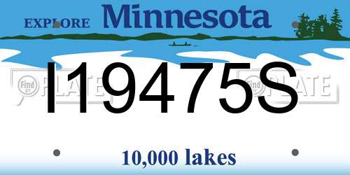 I19475S Minnesota License Plate