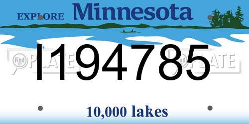 I194785 Minnesota License Plate