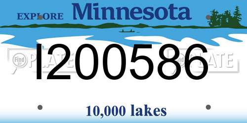 I200586 Minnesota License Plate
