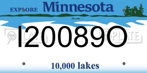 I20089O Minnesota License Plate