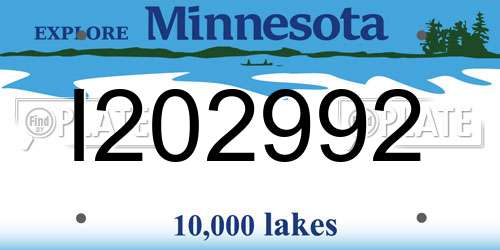 I202992 Minnesota License Plate