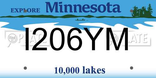 I206YM Minnesota License Plate
