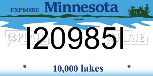 I20985I Minnesota License Plate