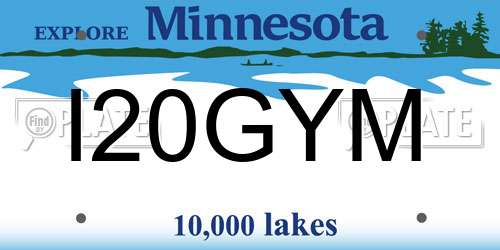 I20GYM Minnesota License Plate