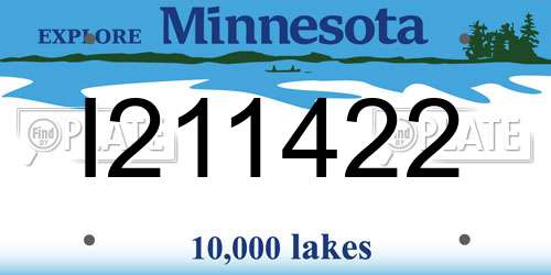 I211422 Minnesota License Plate