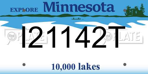 I21142T Minnesota License Plate