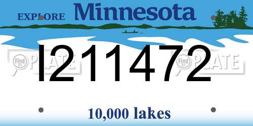 I211472 Minnesota License Plate
