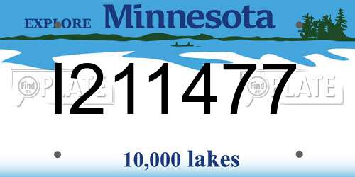 I211477 Minnesota License Plate