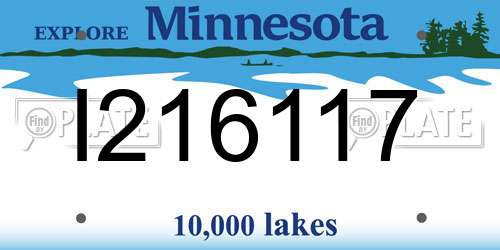 I216117 Minnesota License Plate