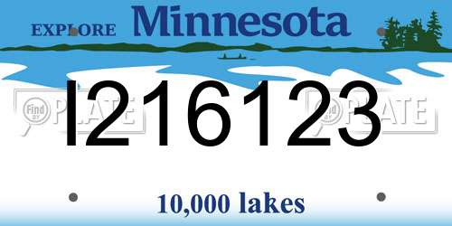 I216123 Minnesota License Plate