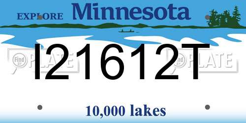 I21612T Minnesota License Plate