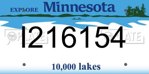 I216154 Minnesota License Plate