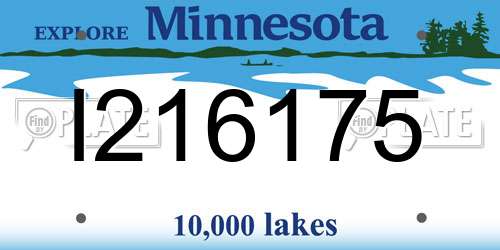 I216175 Minnesota License Plate