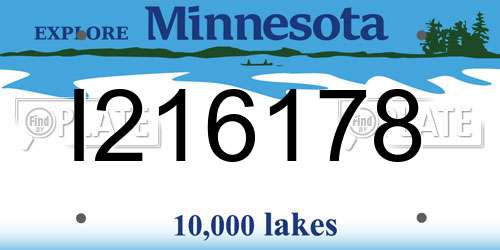 I216178 Minnesota License Plate