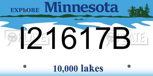 I21617B Minnesota License Plate