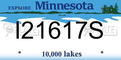 I21617S Minnesota License Plate