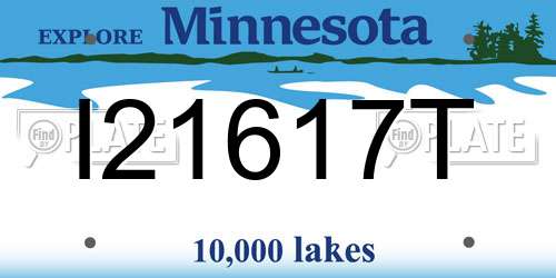 I21617T Minnesota License Plate