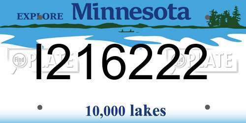 I216222 Minnesota License Plate
