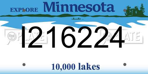 I216224 Minnesota License Plate