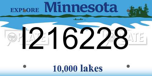I216228 Minnesota License Plate