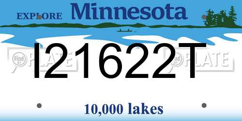 I21622T Minnesota License Plate