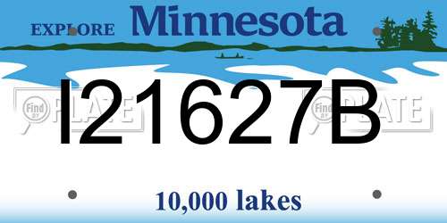 I21627B Minnesota License Plate