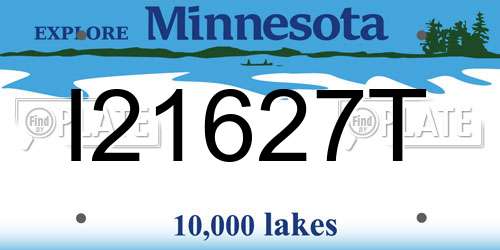 I21627T Minnesota License Plate