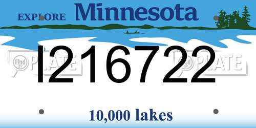 I216722 Minnesota License Plate