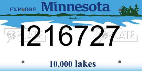 I216727 Minnesota License Plate