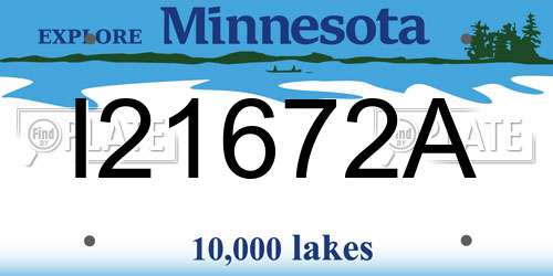 I21672A Minnesota License Plate