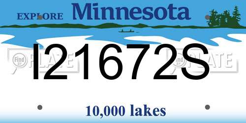 I21672S Minnesota License Plate