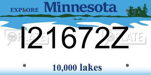 I21672Z Minnesota License Plate