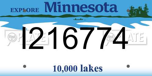 I216774 Minnesota License Plate