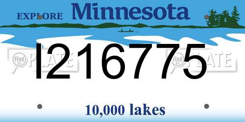 I216775 Minnesota License Plate