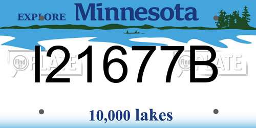 I21677B Minnesota License Plate