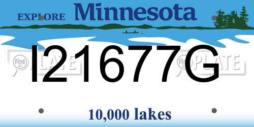 I21677G Minnesota License Plate