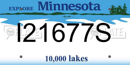I21677S Minnesota License Plate